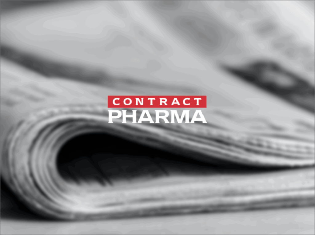 Contract Pharma logo over blurred newspapers